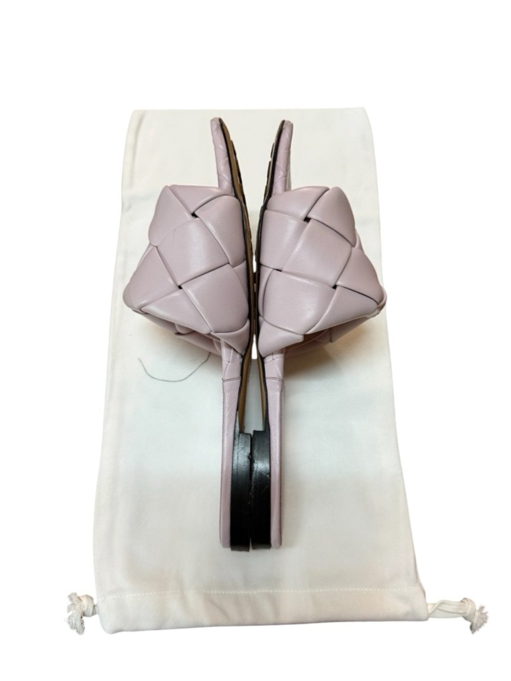 Bottega Veneta Lido Flat Sandals  Grape Woven Leather Square Toe EU 38 US 8 - Picture 7 of 11